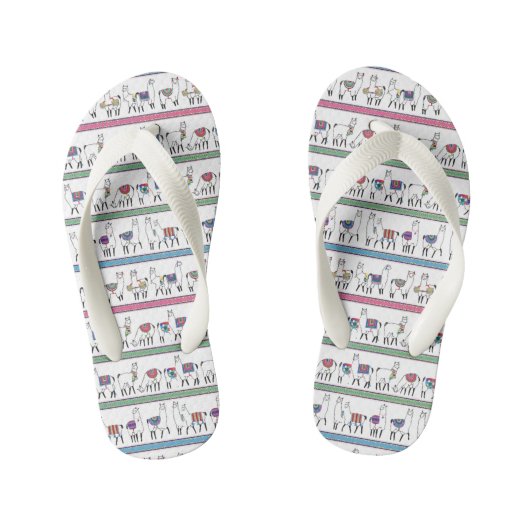 Llama Stripe Pattern Kinder Teenslippers (Voetbed)