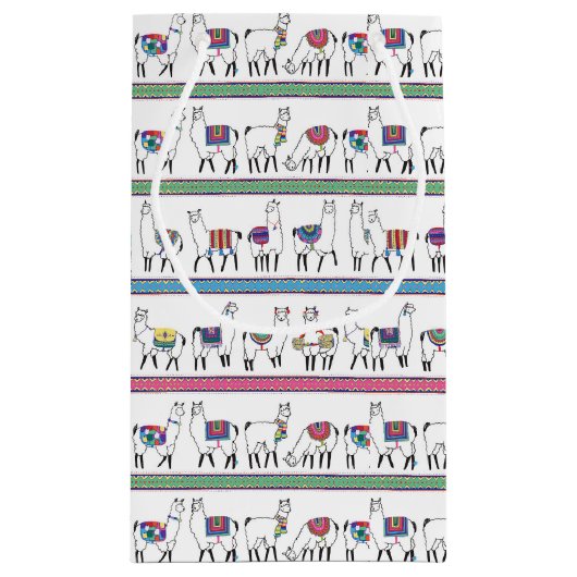 Llama Stripe Pattern Klein Cadeauzakje (Achterkant)