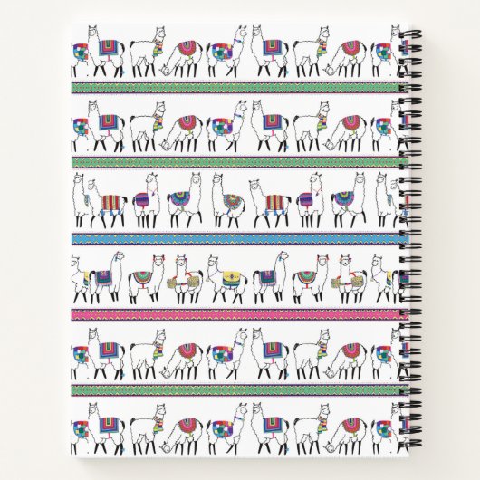 Llama Stripe Pattern Notitieboek (Achterkant)