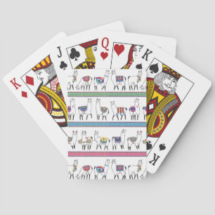 Llama Stripe Pattern Pokerkaarten