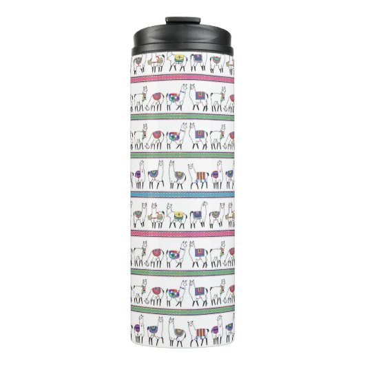 Llama Stripe Pattern Thermosbeker (Voorkant)