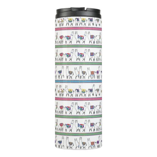 Llama Stripe Pattern Thermosbeker (Achterkant)