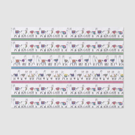 Llama Stripe Pattern Tissuepapier (Voorkant)