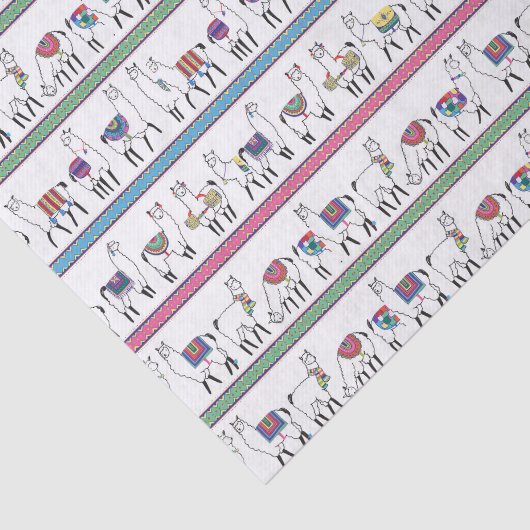 Llama Stripe Pattern Tissuepapier (Detail)