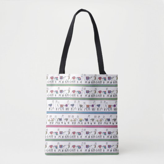Llama Stripe Pattern Tote Bag (Voorkant)