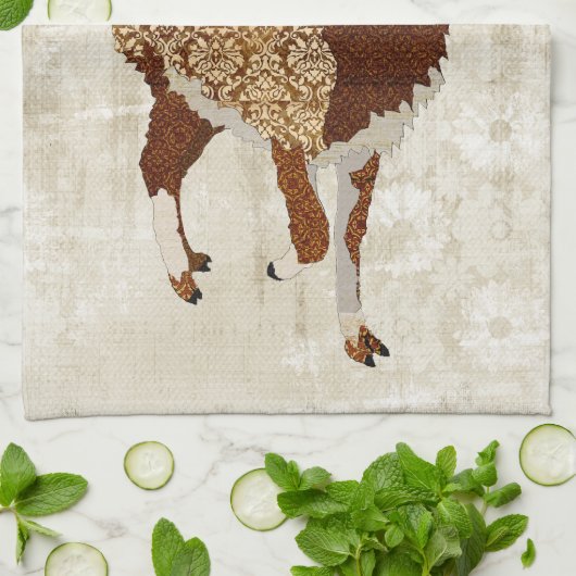 Llama Sunshine White Towel Theedoek (Gevouwen)