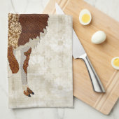 Llama Sunshine White Towel Theedoek (Quarter Fold)