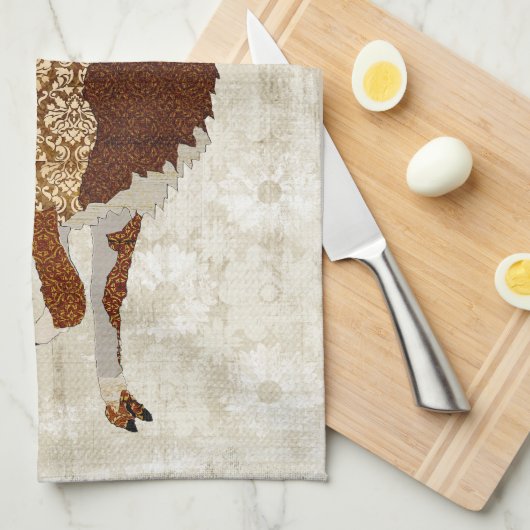 Llama Sunshine White Towel Theedoek (Quarter Fold)