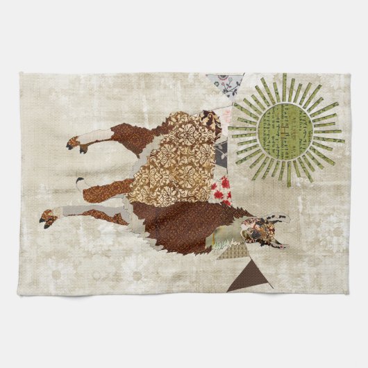 Llama Sunshine White Towel Theedoek (Horizontaal)