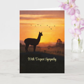 Llama Sympathie Verlies Land Zonsondergang met Vog Kaart