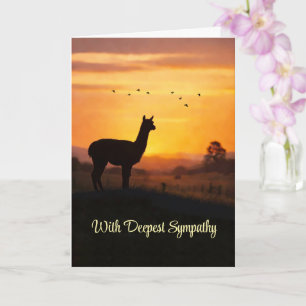 Llama Sympathie Verlies Land Zonsondergang met Vog Kaart