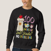 Llama Teacher Student 100 Days Of 2nd Grade No Pro Trui (Voorkant)