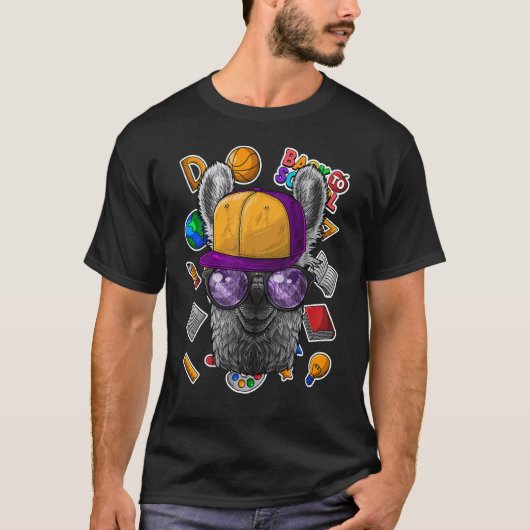 Llama Terug naar school Eerste schooldag Dier T-shirt (Voorkant)