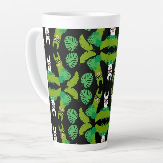 Llama thema afdrukken latte mok (Linkerhoek)