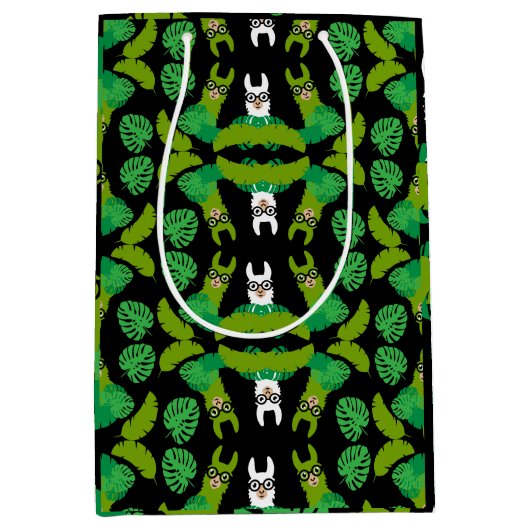 Llama thema afdrukken medium cadeauzakje (Voorkant)