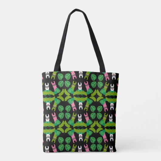 Llama thema afdrukken tote bag (Achterkant)