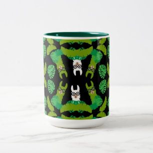Llama thema afdrukken tweekleurige koffiemok