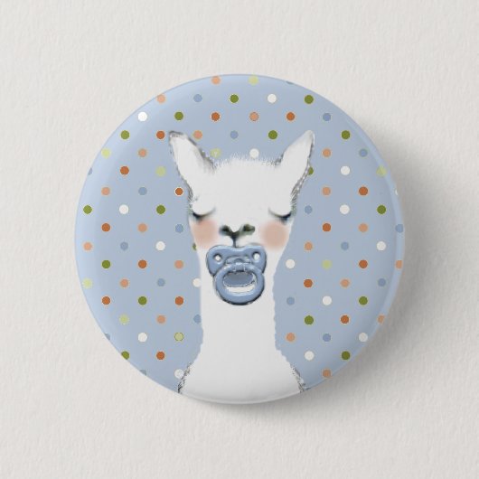 Llama-thema Baby Shower Ronde Button 5,7 Cm (Voorkant)