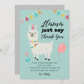 Llama thema verjaardag bedankkaart (Voorkant / Achterkant)