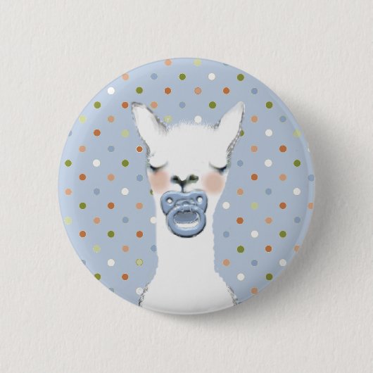 Llama-thematisch Baby shower Ronde Button 5,7 Cm (Voorkant)