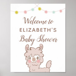 Llama Theme Baby shower Welkomstteken Poster