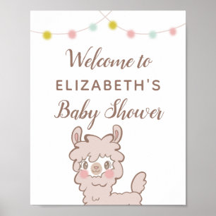 Llama Theme Baby shower Welkomstteken Poster