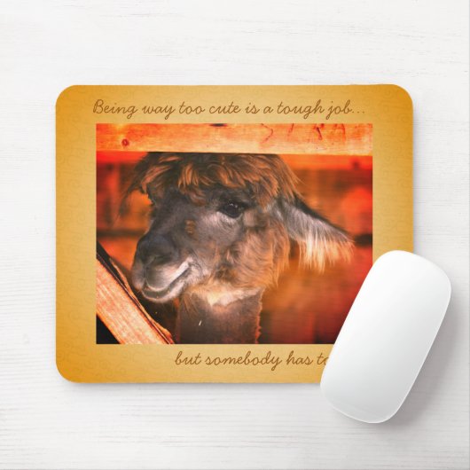 Llama too Cute Funny Animal Muismat (Met muis)