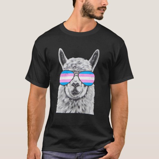 Llama Transgender Trans LGBTQ trots T-shirt (Voorkant)