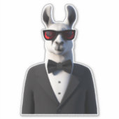 Llama Tux zonnebril Sticker (Voorkant)