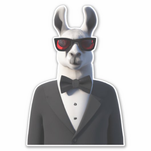 Llama Tux zonnebril Sticker (Voorkant)
