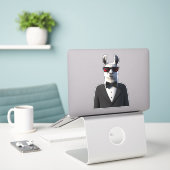 Llama Tux zonnebril Sticker (Laptop op bureau)