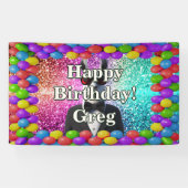 Llama Tuxedo gepersonaliseerd karakter verjaardag Spandoek (Horizontaal)