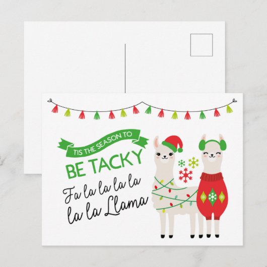 Llama Ugly Sweater Briefkaart (Voorkant / Achterkant)
