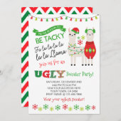 Llama Ugly Sweater Party Invite Kaart (Voorkant / Achterkant)
