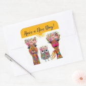 Llama, uil en Giraffe Dier Vierkante Sticker (Envelop)