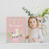 Llama-uitnodigingen met foto kaart (Staand voorkant)