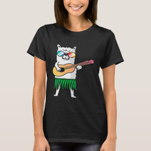Llama Ukulele Luau Schattig Cool Hawaï Alpaca T-shirt