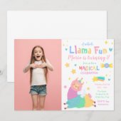Llama Unicorn Llamacorn Foto van Birthday Kaart (Voorkant / Achterkant)