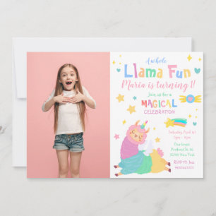 Llama Unicorn Llamacorn Foto van Birthday Kaart