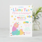 Llama Unicorn Llamacorn Kids Verjaardag Kaart (Staand voorkant)