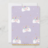 Llama Unicorn Sleepover Birthday Party Slumber Kaart (Achterkant)