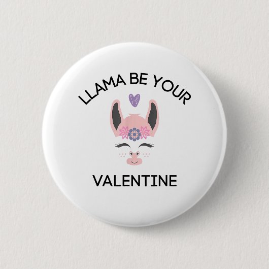 Llama Uw Valentijn Lover Valentijnsdag Hart A Ronde Button 5,7 Cm (Voorkant)