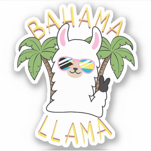 Llama Vakantie Bahama's Sticker Cruise Bahama's (Voorkant)