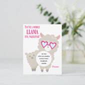 Llama Valentijnse speeldoh-cadekaart Informatiekaartje (Staand voorkant)