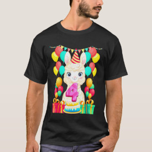 Llama verjaardag 4e 4 jaar oud Verjaardag Cute Lla T-shirt