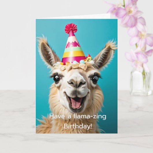Llama Verjaardag Een lama-zing verjaardag! Kaart (Orchidee)