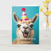 Llama Verjaardag Een lama-zing verjaardag! Kaart (Gele Bloem)