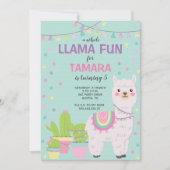 Llama-verjaardag, leuk lama, alfaba-verjaardag, me kaart (Voorkant)