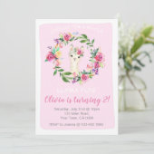 Llama Verjaardag Uitnodiging voor een Meisje (Staand voorkant)