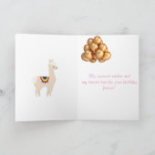 Llama verjaardag, Verjaardagsballonnen Kaart (Binnen)